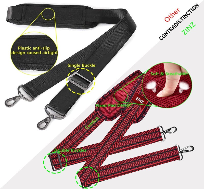 ZINZ Shoulder Strap 58" Ultra-Thick Fixed Padded and Adjustable Buckles Crossbody Strap for Briefcase Laptop Bag Luggage - Image 4
